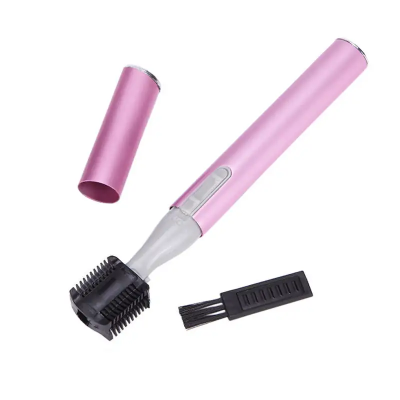 Мини Portabl электрический триммер для бровей губная помада брови ручка для удаления волос безболезненная бровей электрическая бритва с светодиодный свет OPP пакет - Цвет: as picture
