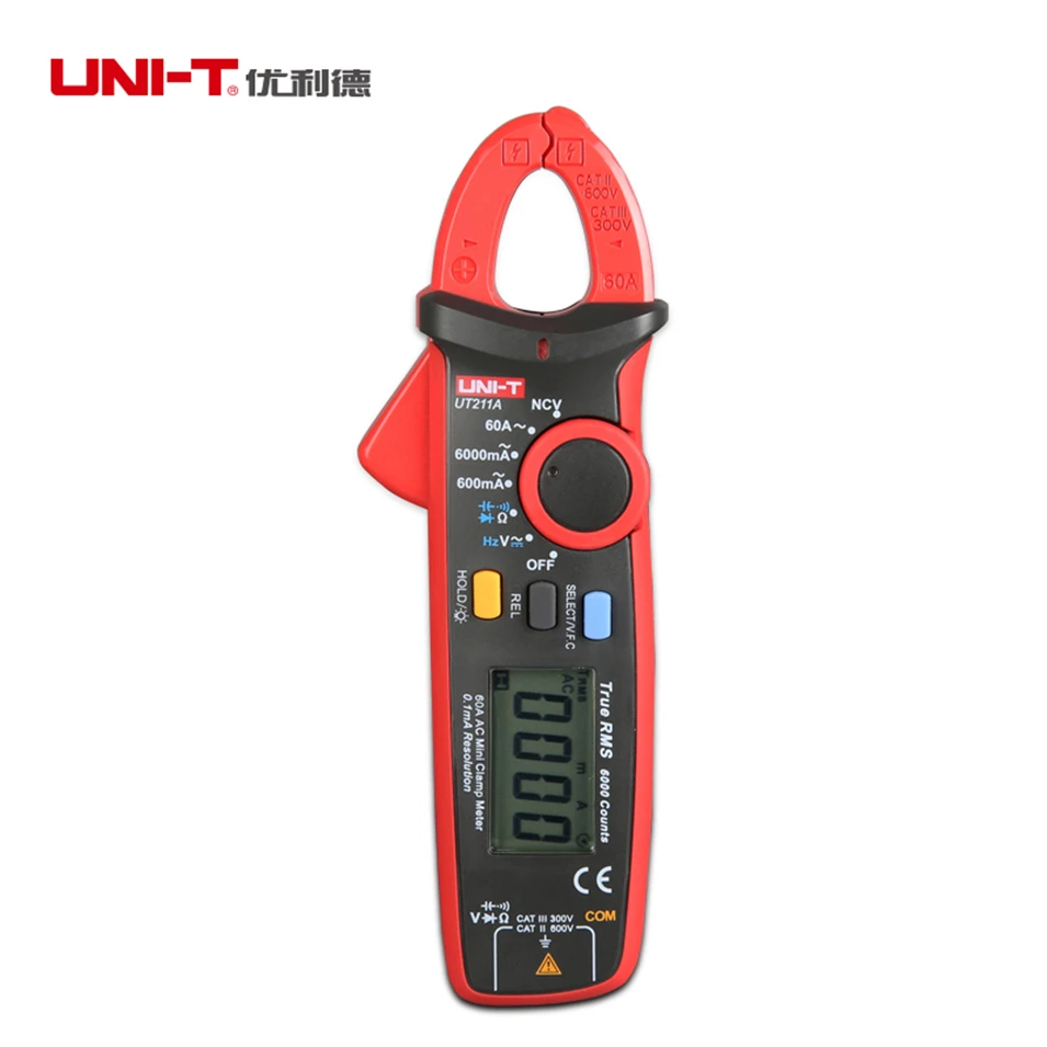 

UNI-T UT211A 600mA/60A Digital Clamp Multimeters NCV V.F.C DiodeTest Best Accuracy 20mA AC Current Meters Free Shipping