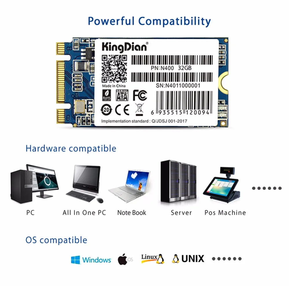 KingDian новейший товар N400 32 Гб SSD M.2 22*42 высокая производительность 305/142 Мб/с для настольного ПК ноутбука