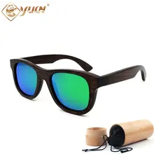 Fashion black bamboo sunglasses polarized handmade sun glasses men women fashionable wooden glasses sport eyewear oculos de sol