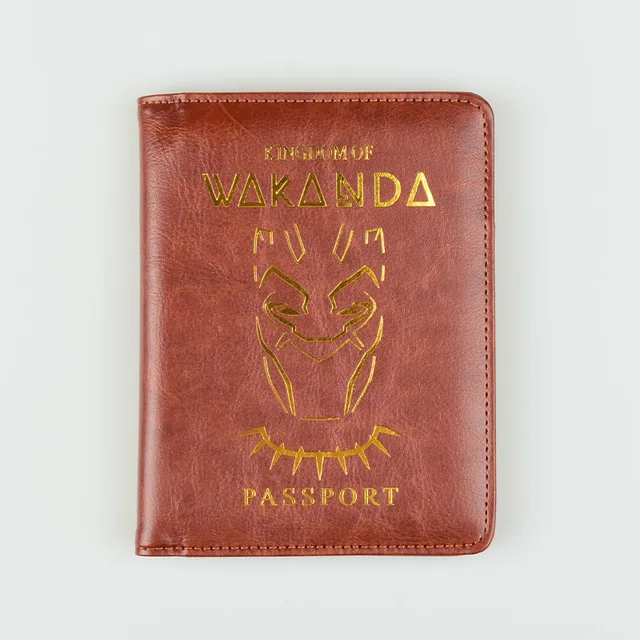 DIKEDAKU Fashion Couple Wakanda Passport Cover Women Men Panther Soft Pu Leather Passport Holder Travel Covers Protect Passport Color: Black 1 Gimax Card /& ID Holders
