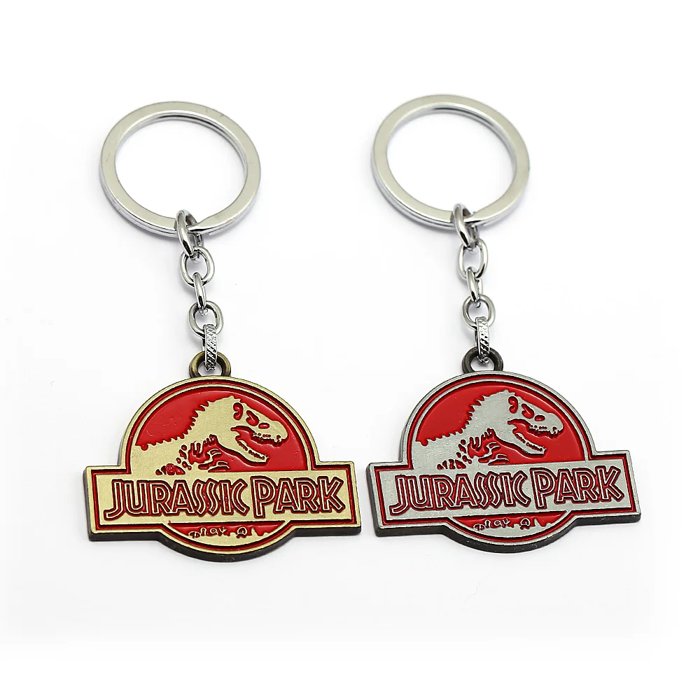 Movie Jurassic Park Keychain Jurassic World Pendant Metal Key Ring