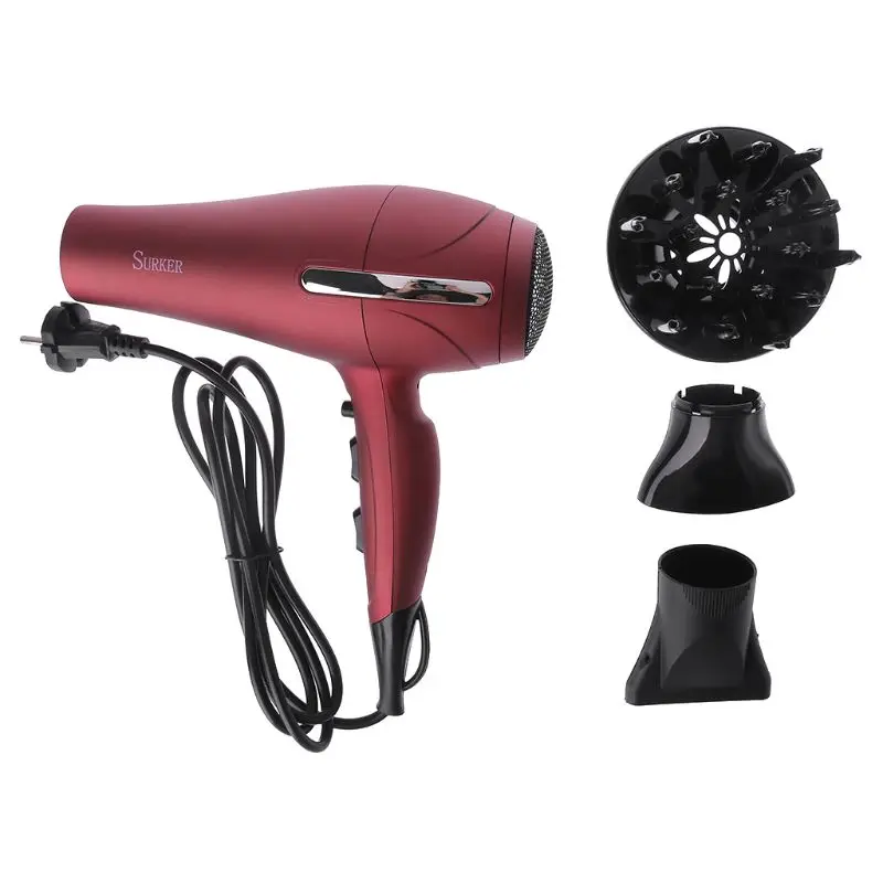 

Surker 2200W Hair Dryer Negative Ionic Blow Drye 4 Attachments 2 Speed and 3 Heat Settings Professional AC motor