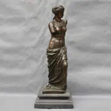 Бронзовый Женщины Леди Классический Богиня Венера Скульптура Статуя прикуривателя кулинария инструменты Украшения Латунь Бронза