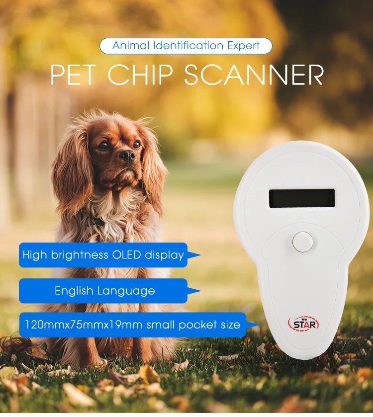 ISO FDX-B Pet RFID чип-ридер OLED дисплей Портативный животный микрочип сканер 134,2 кГц rfid ридер для собаки кошки рыбы