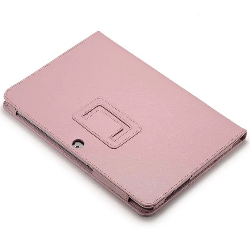 Для samsung Galaxy Tab 2 10,1 P5100 P5110 чехол для планшета с узором Личи кожаный PU Стенд Folio защитный чехол+ Защитная пленка - Цвет: Розовый