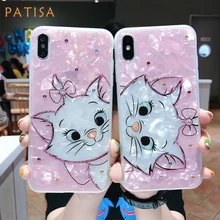 Мягкий силиконовый чехол для телефона с мультяшным бриллиантом Marie Cat для iphone XS MAX, милый розовый красивый чехол для iphone 6, 6 S, 7, 8 plus, X