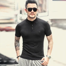 Новая мужская рубашка поло, мужская повседневная хлопковая рубашка поло с вышивкой оленя, Мужская рубашка поло с коротким рукавом высокого качества J805