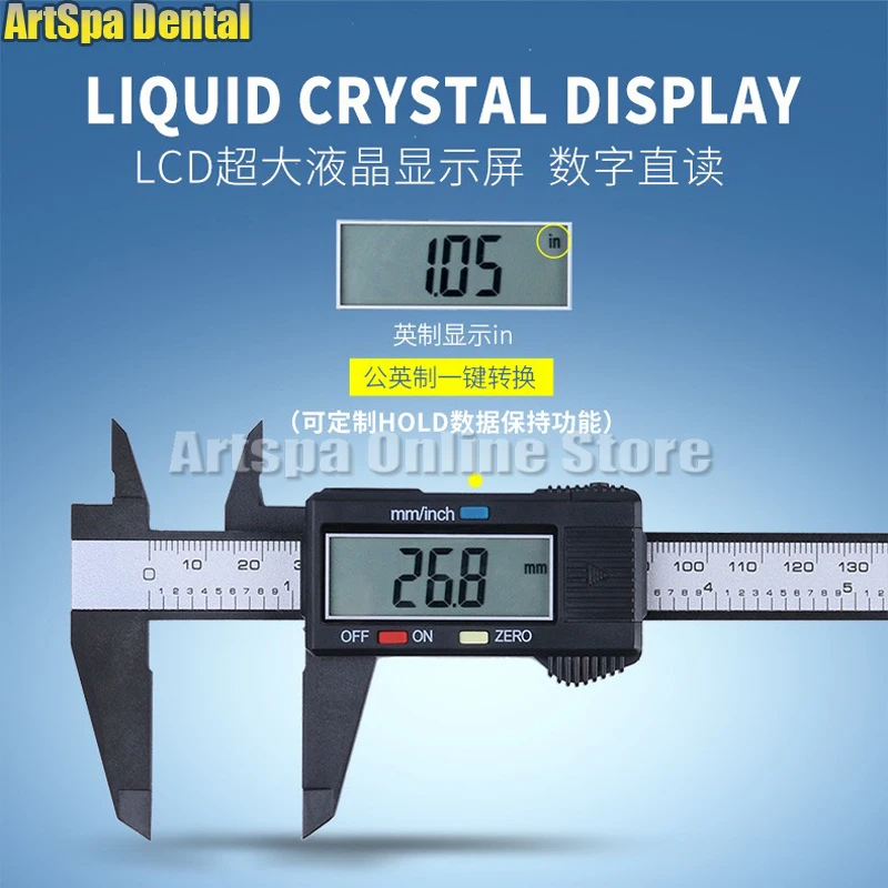 

Dental Vernier Caliper Dentist Caliper Measuring Orthodontic Material Electronic Caliper with Digital Display