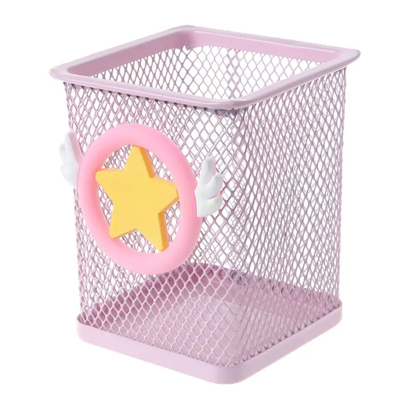 Держатель ручки розовый металлическая сетка контейнер большой емкости мульти-функция коробка для хранения девочек праздничные подарки