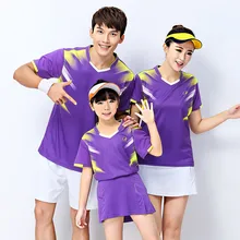 Adsmoney теннисная рубашка для бадминтона с шортами/юбками Одежда для взрослых/детей для настольного тенниса командные футболки с коротким рукавом и v-образным вырезом юбки