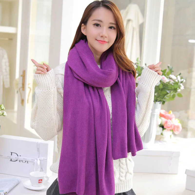 Hotsale Extra Long 210*30cm Women Knitting Scarf Shawl Winter Thicker