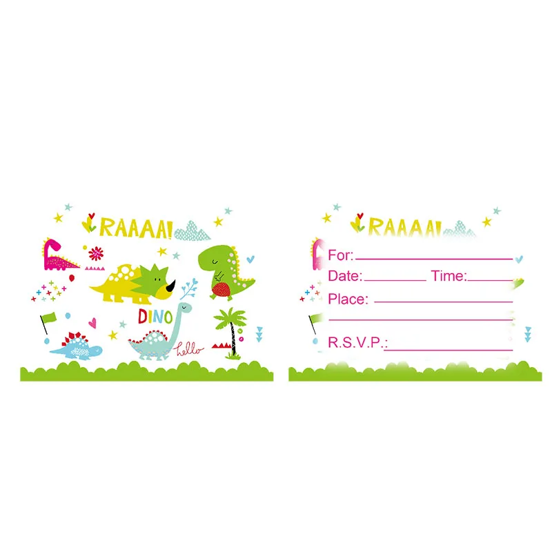 

20pcs Dinosaur theme birthday party invitations baby shower party supplies Dinosaur theme invitation card Dinosaur invitations