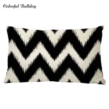

New Design Rectangle Black Geometric Pillow Cover Colorful wave cushion cover decorative throw pillows sofa home pillowcase