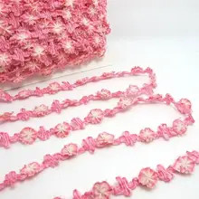 2 ярда Rococo Лента отделка с розовым цветком из шифона | декоративная Цветочная лента | материалы для скрапбукинга | одежда | Декор