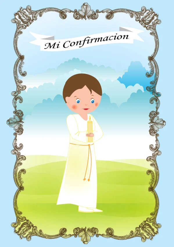 5x7FT Green Graden Frame First Communion Baptism Christening Clouds ...