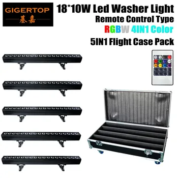 

5IN1 Roadcase Pack 18 x 4in1 Non Waterproof Led Wall Washer Light Silent Work RGBW Architecture LED Wall Washer/Strip Bar Light