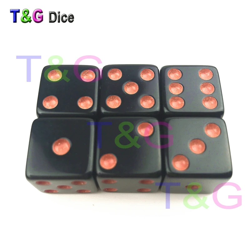 T & G Новый кубики Cube красочные точки 6 шт./компл. 16 мм D6 специальные шестигранники бар игры Азартные игры кости Дадо комплект для подарка