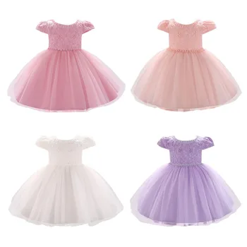 

baby Girls Embroidery palace Floral Dresses Clothes Wedding Princess Girl Dress Birthday Party Children Clothing Vestidos