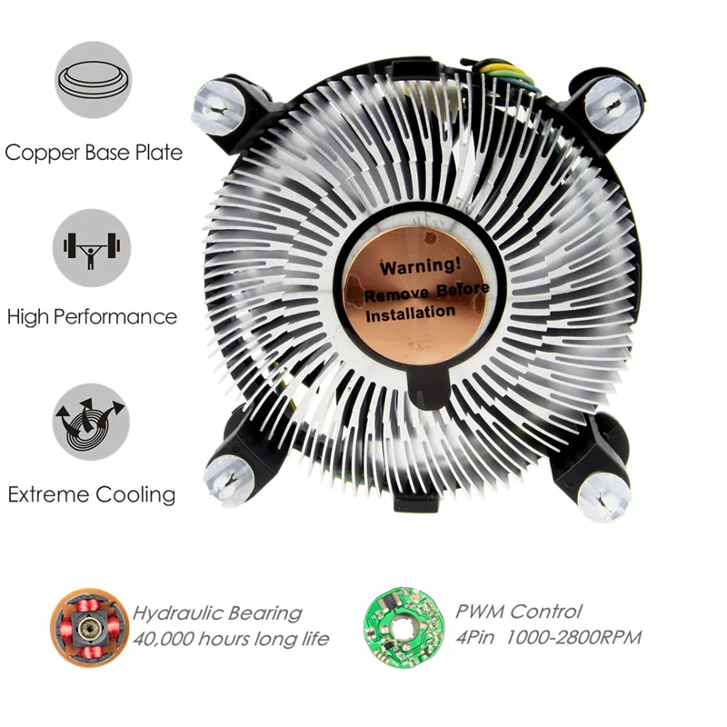 ALSEYE кулер для процессора 90мм PWM 4pin охлаждающий процессор с радиатором и медный базовый охладитель для 1155/1156/1150/1151