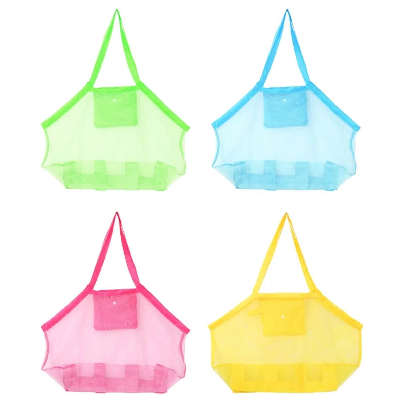 

Colorful Children Sand Away Beach Carrying Mesh Bag Toys Swimming Pool Tote Storage Bags