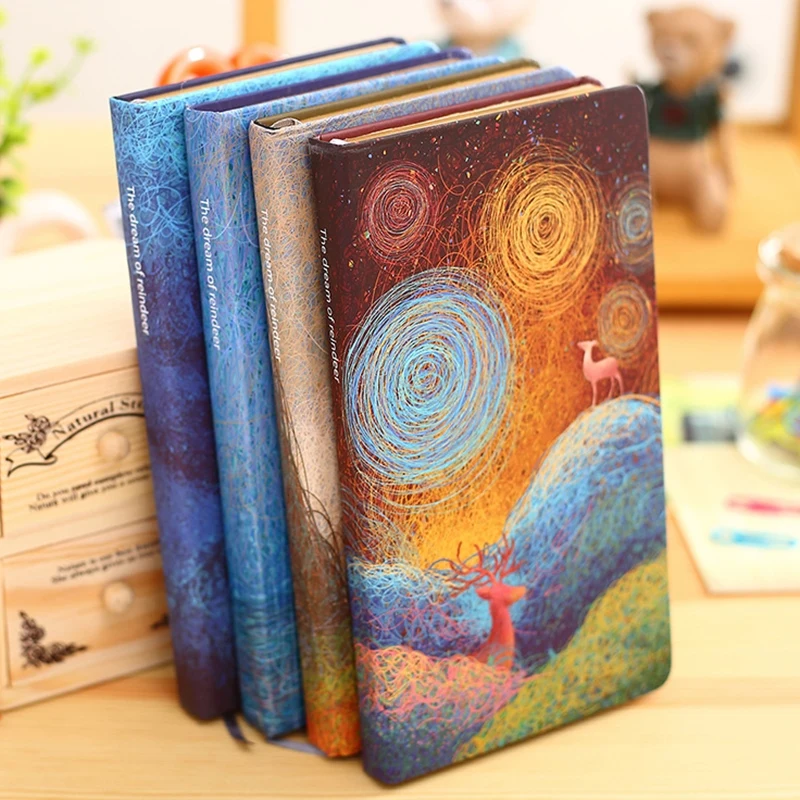 2 PC/Lot Classic 128 Page Hard Covered Notebook for School & Office