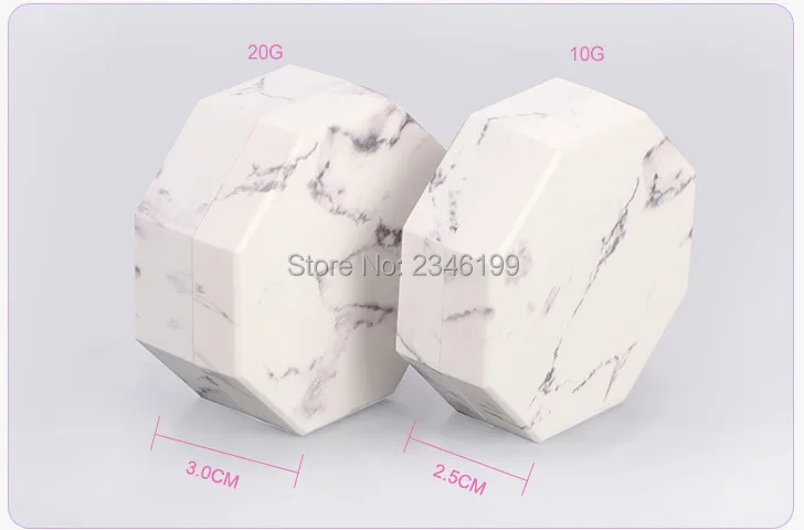 Empty Loose Powder Case 10g Octagon White Marbling Honey Powder Case 20g Empty Cosmetic Container Pearl Powder Packaging (6)