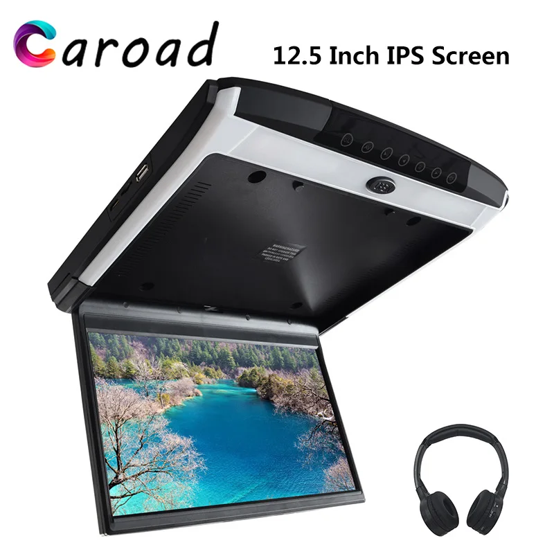 

MP5 Player 12.5 Inch IPS Screen 1080P HD Flip Down Roof Mount Monitor Support USB SD HDMI Sperker IR FM Touch Button TV In Car