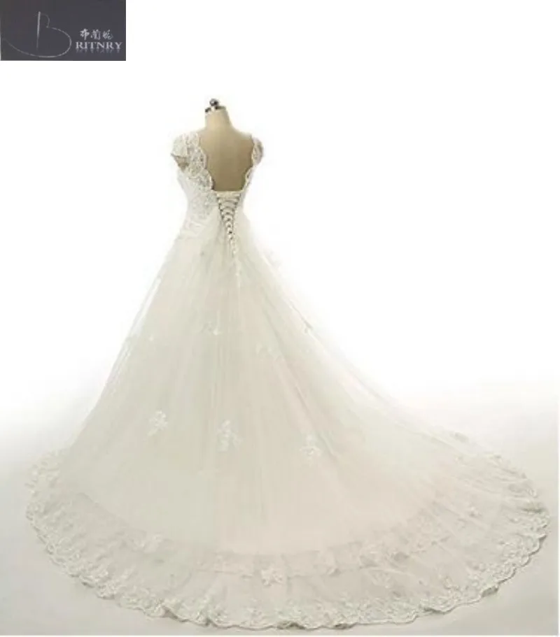 modest-bridal-gowns-small-v-neck-capped-short-sleeves-a-line-chapel-wedding-dresses-china (1)