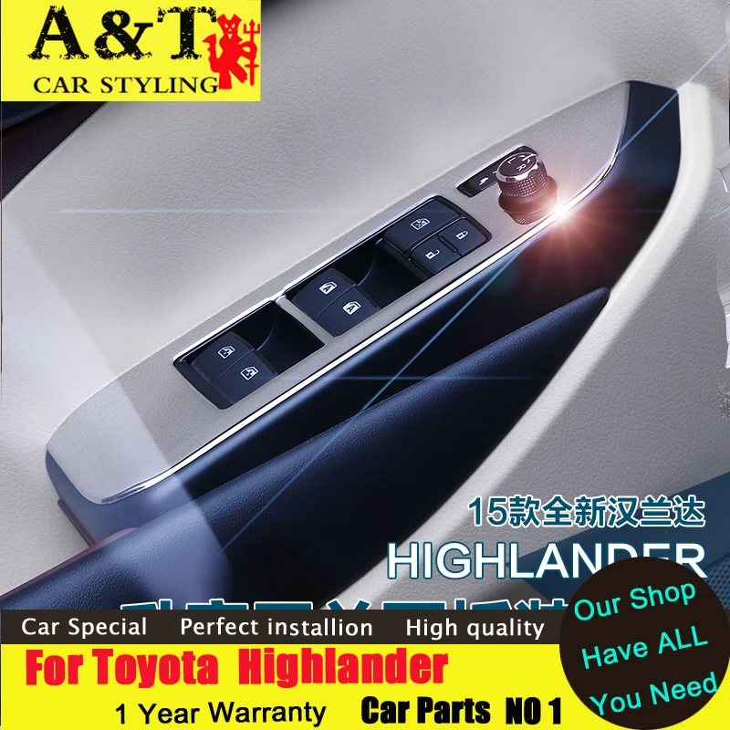 font b car b font styling For Toyota Highlander Door armrests sequins 2015 2016 Highlander