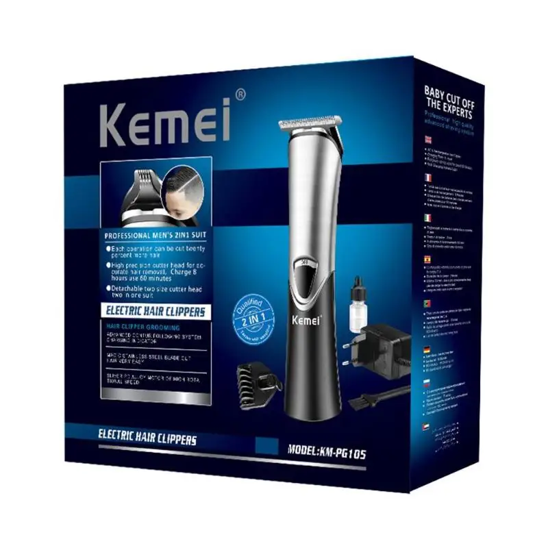 Kemei PG105 Электрический триммер волос Профессиональная парикмахерская стрижки Clipper гравировка борода Clipper Стрижка бритвы тример