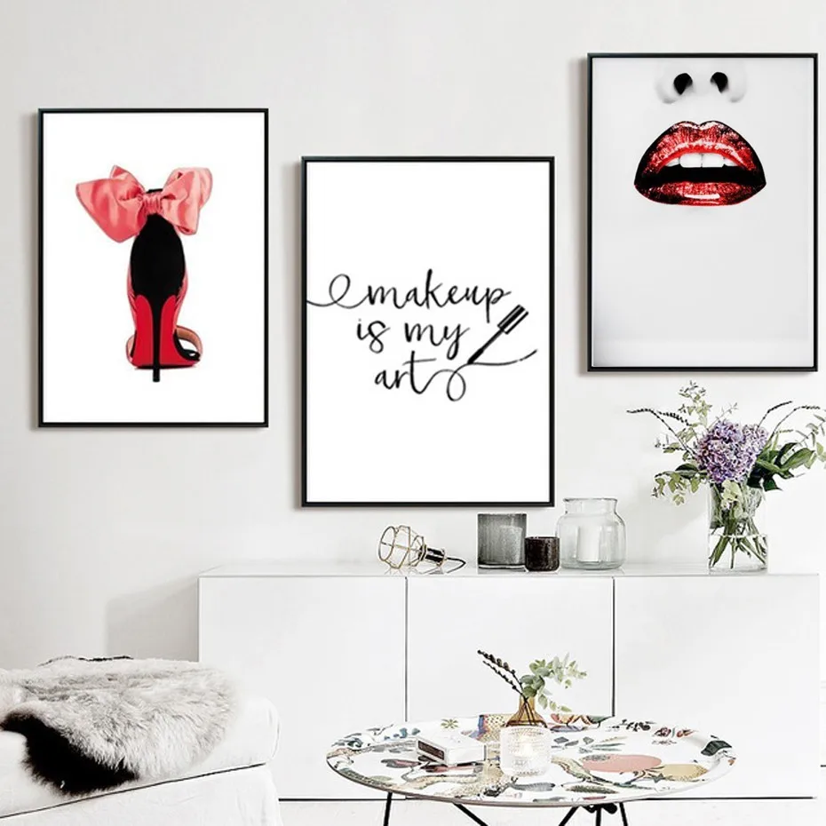 Makeup Decorative Canvas Paintings Letters Wall Art Pictures Posters Prints Living Room Home With Free Shipping Worldwide Weposters Com