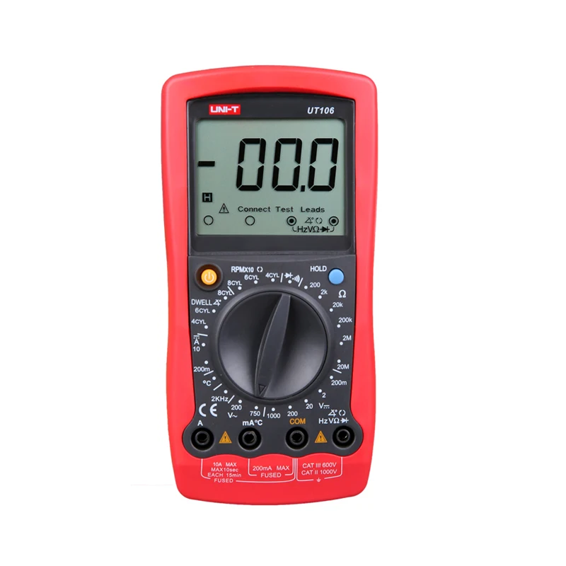 

UNI-T UT106 Handheld Manual Range automotive multimeter Multi-Purpose Meters w/ Temperature & Frequency Test multitester