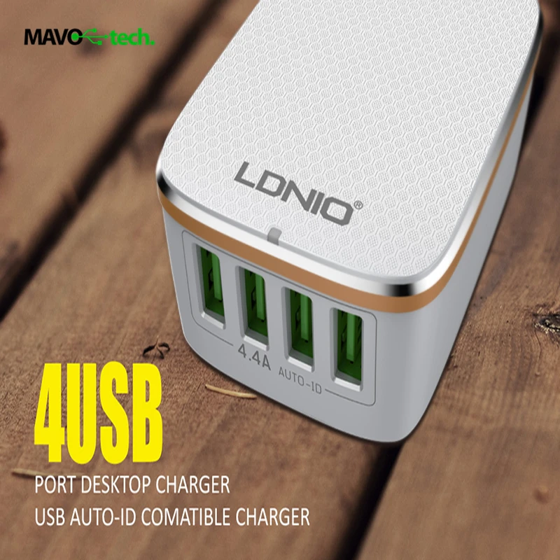 LDNIO 2016 Newest 4 USB Ports 4 4A Fast Travel Charger Adaptive Rapid Charging for iphone