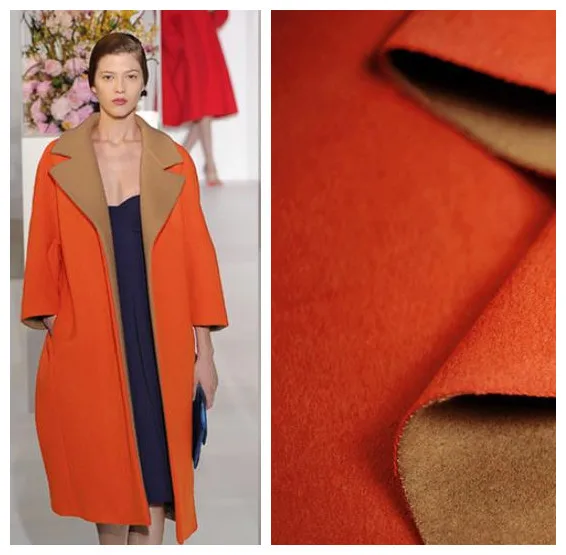 High end export cashmere fabric two color coat wool fabric thickened ...
