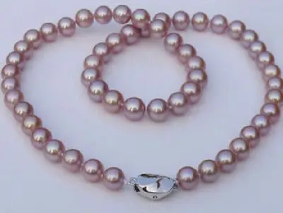

FREE SHIPPING HOT sell new Style >>>>beautiful 17" 10-11mm natural south sea lavender pearl necklace 925 silver clas