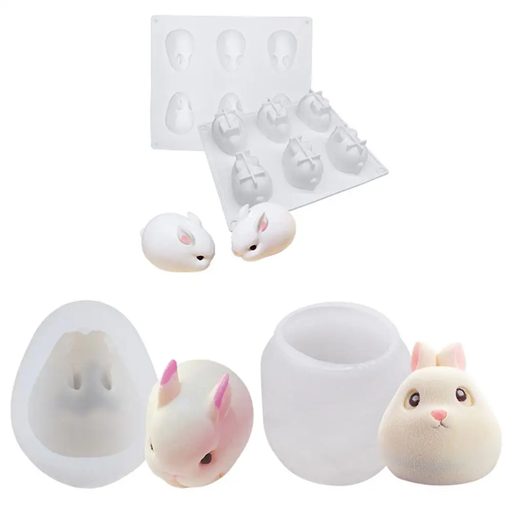 

Cute 3D Eastern Bunny Silicone Rabbit Shape Cake Chocolate Desser Mold Mousse Cake Mould Cupcake Topper Baking Pastry Decorating