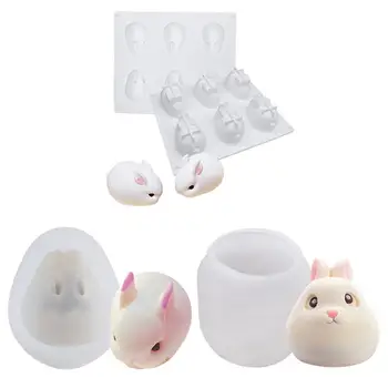 

Cute 3D Eastern Bunny Silicone Rabbit Shape Cake Chocolate Desser Mold Mousse Cake Mould Cupcake Topper Baking Pastry Decorating
