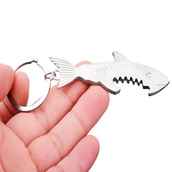

2 Pcs Alloy Shark Style Keychain Bottle Opener, Car Key Holder Organizer Keyring Keyfob for Men, Women