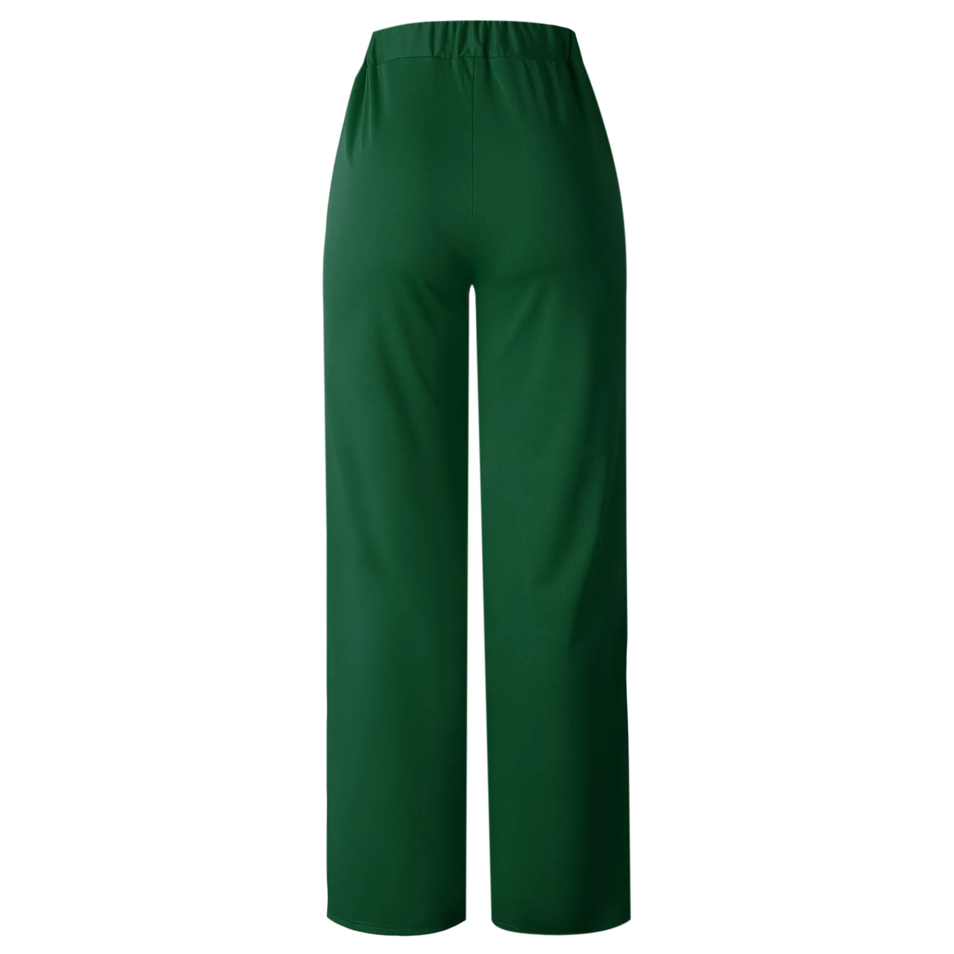 wodceeke Mens Casual Elastic Waist Solid Color Linen Wide Leg Baggy Harem Beach Pants with Drawstring