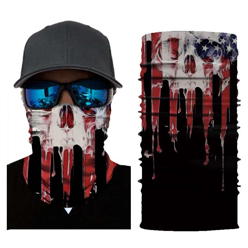 3D бесшовная Балаклава волшебный шарф для шеи маска для лица Призрак Череп Скелет голова бандана щит повязка головной убор-бандана для мужчин велосипед
