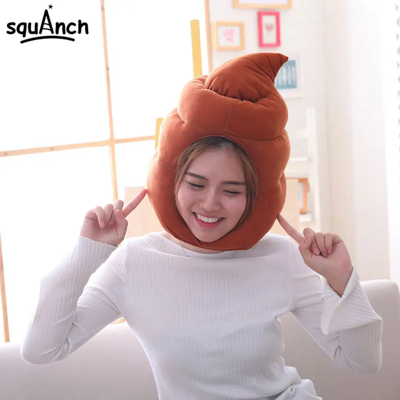 

Poop Hat Funny Head Wear Brown Cute Festival Party Halloween Disguise Winter Cap Office Street Outfit Kigu Headdress Women Men