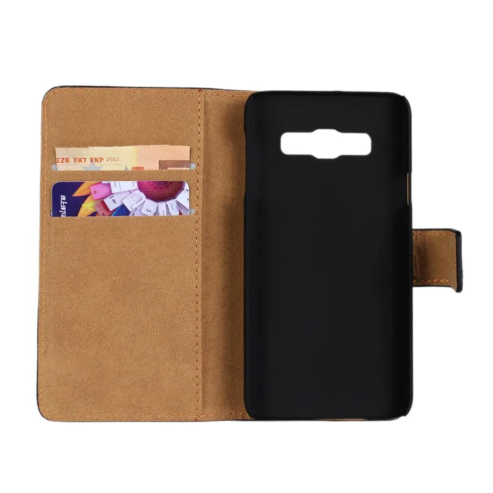 

10 Pcs Shockproof Cover Double Layers Genuine Leather Flip Case Wallet Cover Phone Protective Cover For Samsung Models Phone A3