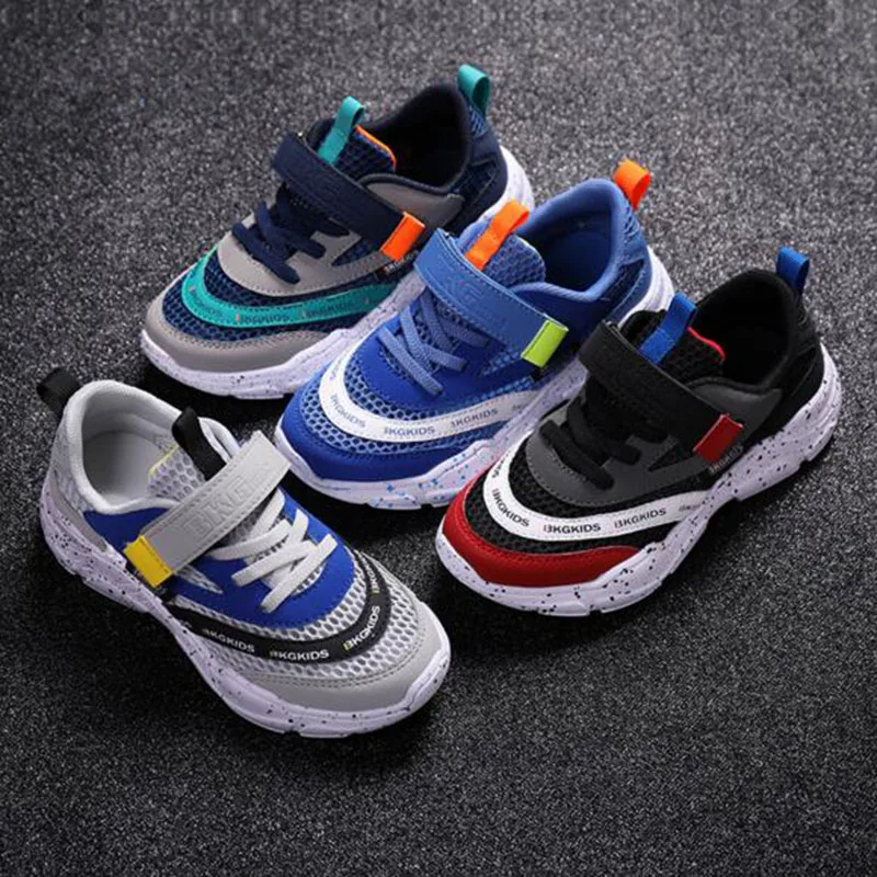 

Boys' Children Breathable Hollow Out Air Mesh Comfortable Single Shoes Flats Contrast Color Cross-tied Hard-wearing Shoes