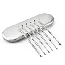 BellyLady 6 шт из нержавеющей стали с двойной головкой ушной инструмент для удаления воска с коробкой для хранения