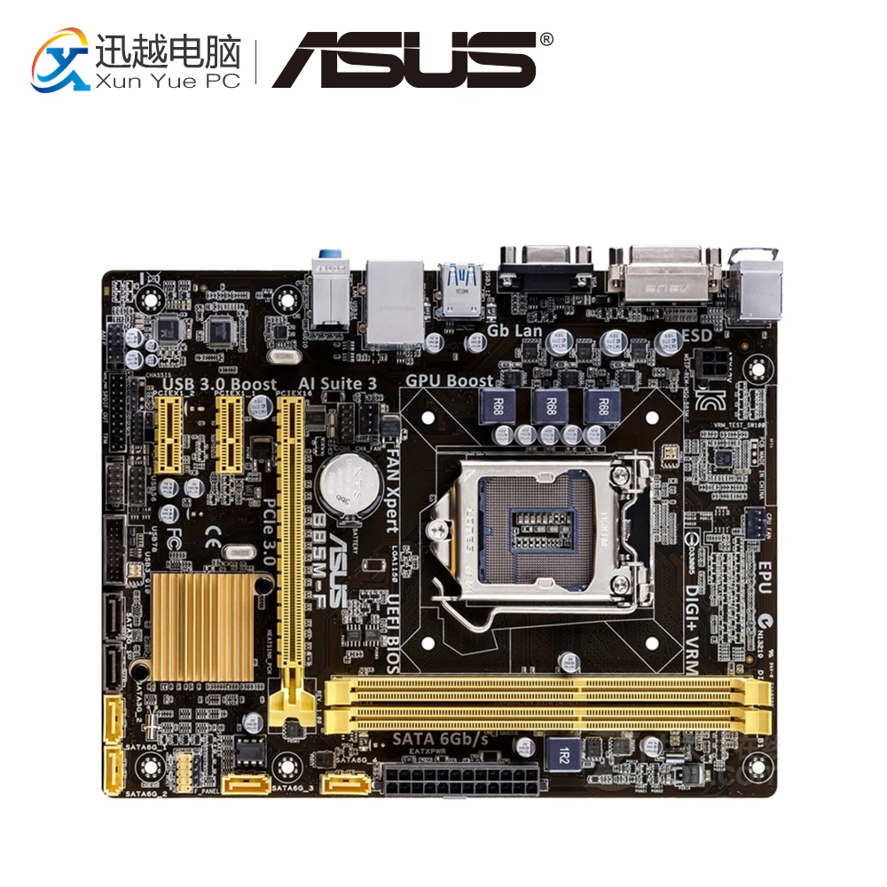 

Asus B85M-F Desktop Motherboard B85 LGA 1150 For Core i3 i5 i7 DDR3 16G SATA3 USB3.0 VGA Micro ATX Original Used Mainboard