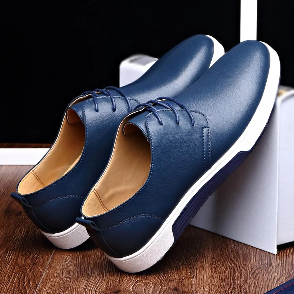 Роскошная брендовая мужская обувь в деловом стиле; Повседневная модная кожаная обувь; цвет черный, синий, коричневый; свадебные туфли для мужчин; большие размеры 47