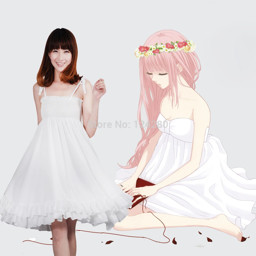 2018 Luka Megurine Luka White Strap Dress Girls Vocaloid Cosplay