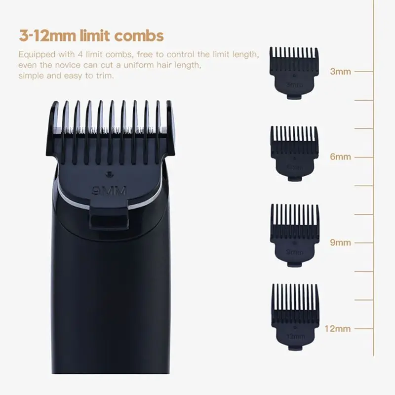 KEMEI KM-PG102 машинка для стрижки волос двойной слой сплав лезвие ЖК-дисплей электрический USB для мужчин триммер для волос
