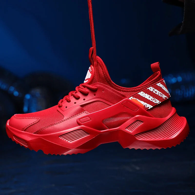 Спортивная обувь для мужчин кроссовки весна массивные кроссовки уличные мужские спортивные туфли мужские спортивные кроссовки дышащая мужская обувь - Цвет: Красный